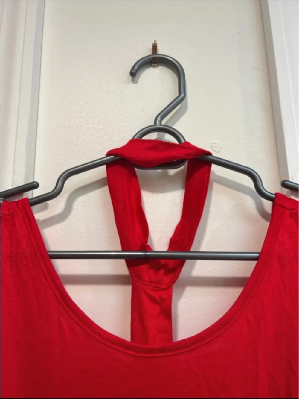 Red Cold-Shoulder Halter Tunic Top - Women's, new with tag, size medium, sexy
